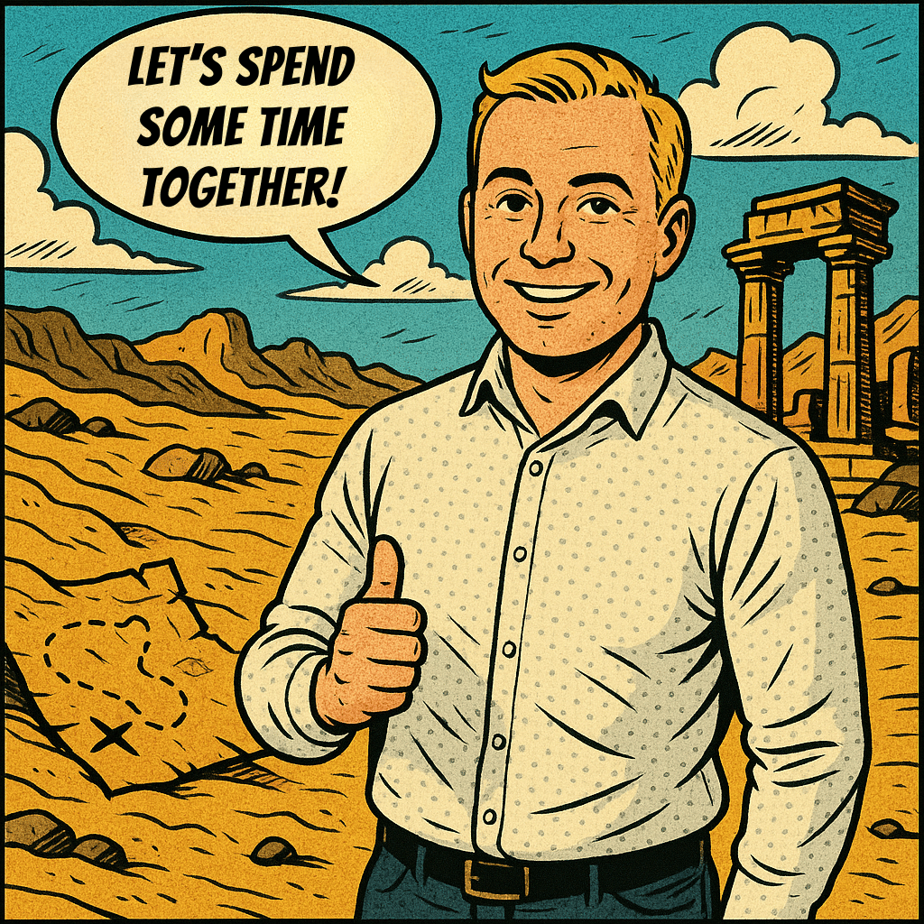 A cartoon version of me, the creator and owner of the website